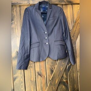 J Crew Super 120s Black Wool 3 Button Blazer Jacket